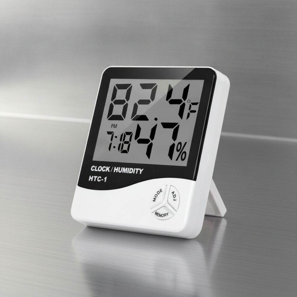 Horloge détecteur d'humidité et thermomètre