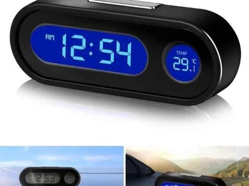 Horloge et thermomètre auto pour voiture avec éclairage nocturne automatique