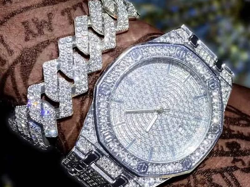 Kit Montre bling bling homme