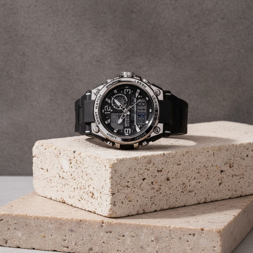Montre étanche militaire double affichage