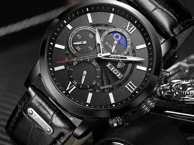 Montre de luxe Lige Étanche jusqu'à 30m de profondeur Lumineuse chronographe