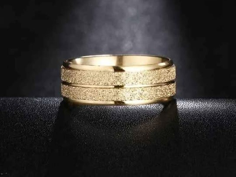 Bague sablée en plaqué Or