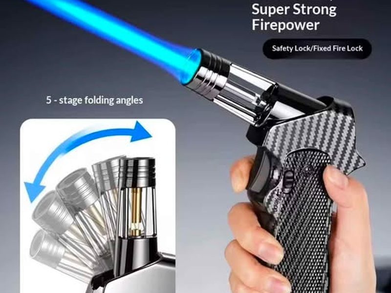 Chalumeau 360 degrés pliable — briquet gaz rotatif toutes positions