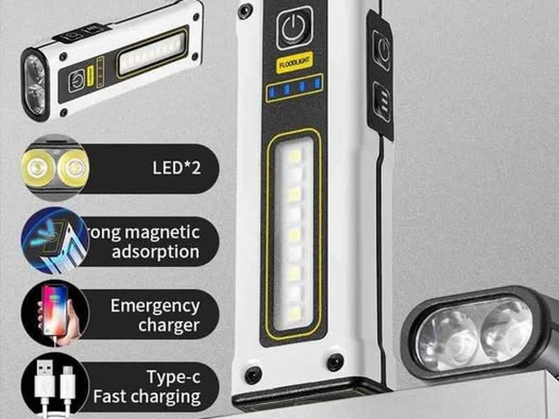 Lampe de poche puissante multi éclairage avec effet gyrophare