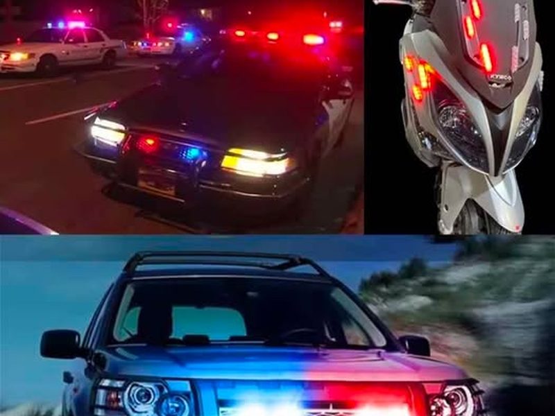 Gyrophare LED décoration voiture — lumière rotative multicolore