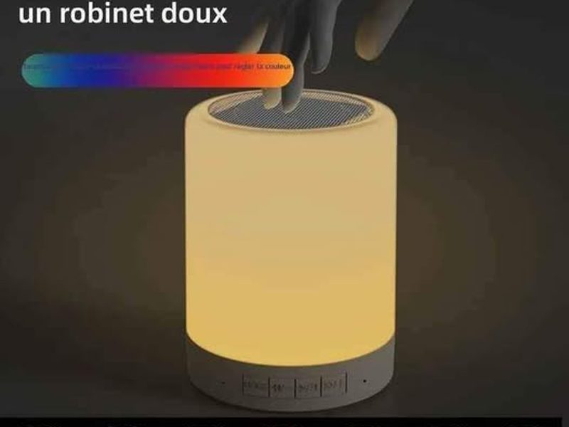 Veilleuse et Haut parleur Bluetooth RVB tactile plusieurs modes de couleur