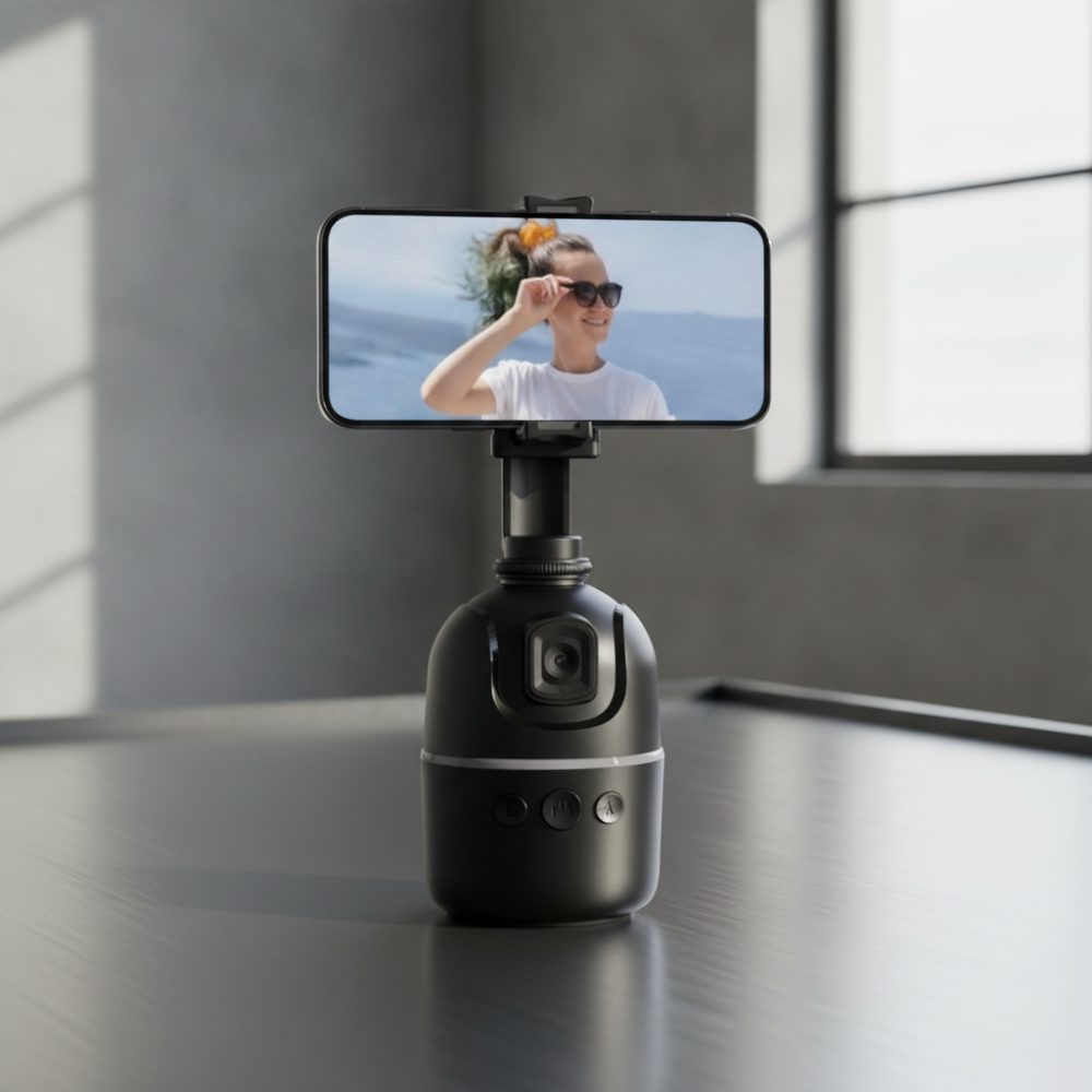 Trackeur 360 degre de visage pour selfie et vidéo de présentation