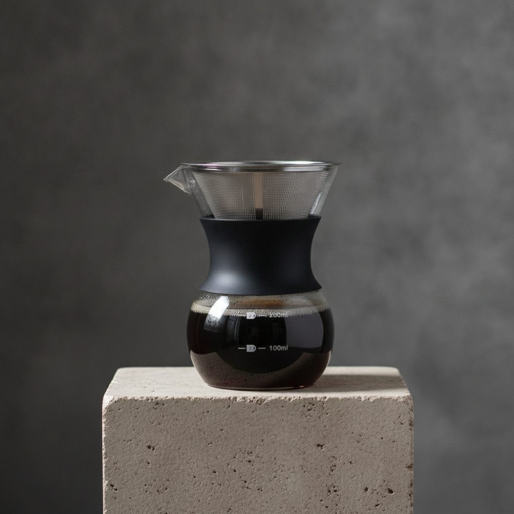 Carafe filtre a cafe en verre résistant