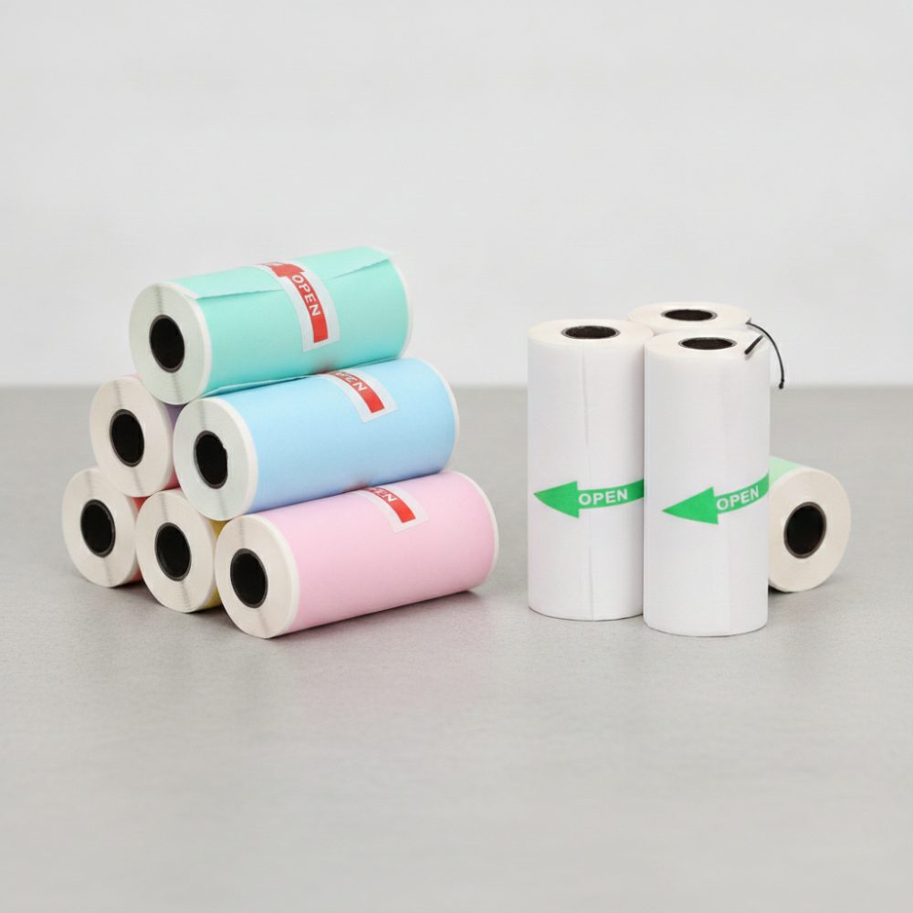 Rouleaux pour imprimante termiques autocollants et papiers simples de 1000