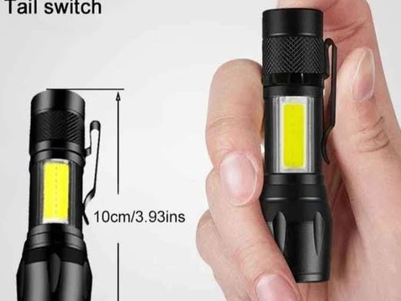 Mini lampe torche LED et COB rechargeable double éclairage