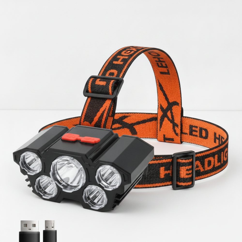 Lampe frontale 5 leds