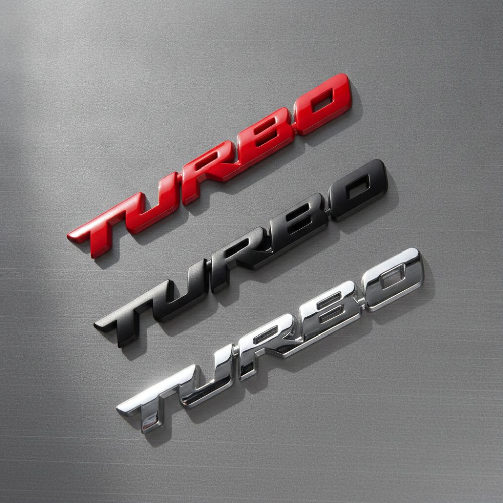 Sticker turbo métallique 3D