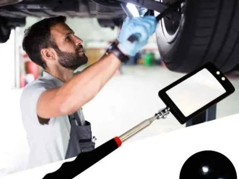 Miroir rétractable avec lumière LED pour inspection