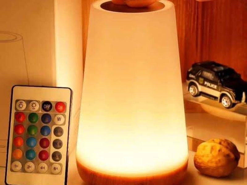Lampe ambiante de chevet tactile rechargeable multicolores