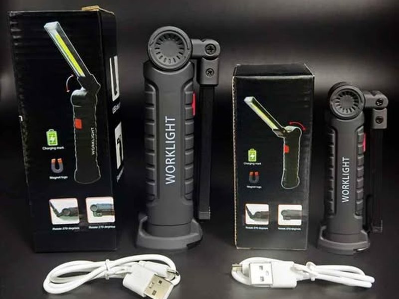 Lampe de poche multifonctions LED cob aste avec aimant et crochet
