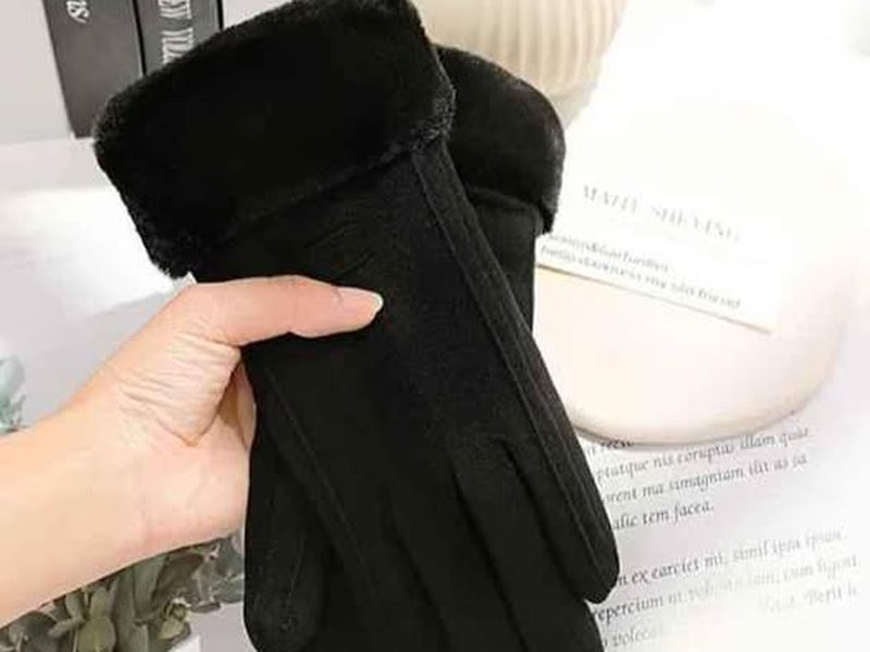 Gants fourrés femme pour conduite
