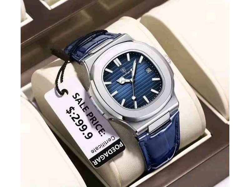 Montre marque poedagar bracelet en cuir