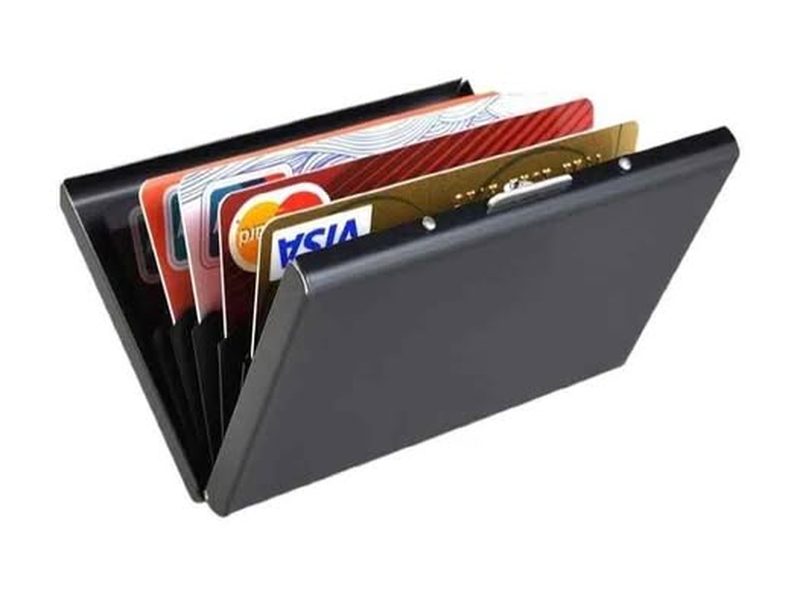 Porte cartes de luxe en allumé brossé