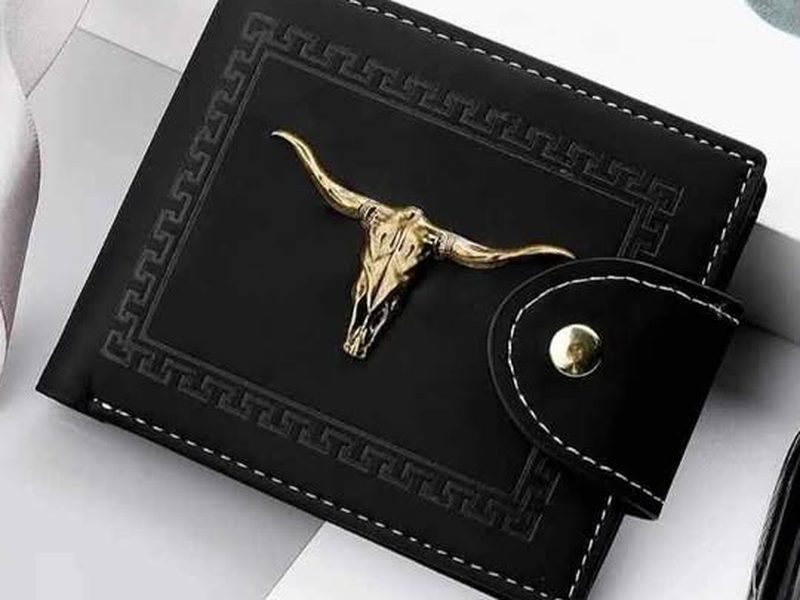 Portefeuille homme chic en daim glacé