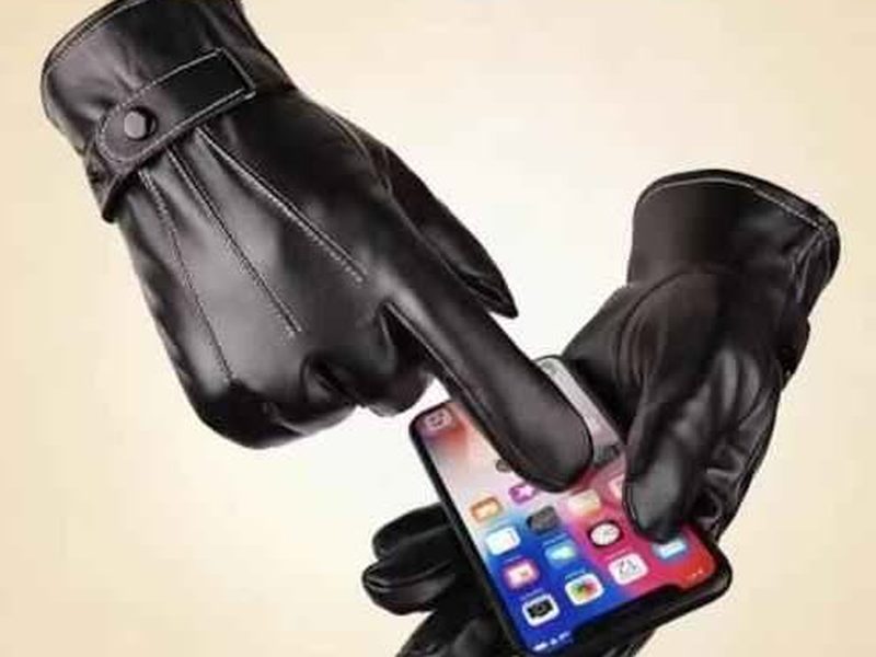 Gants tactiles réchauffant simili cuir