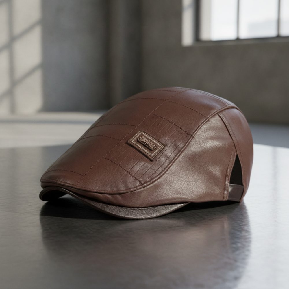 Torpédo en simili cuir marron