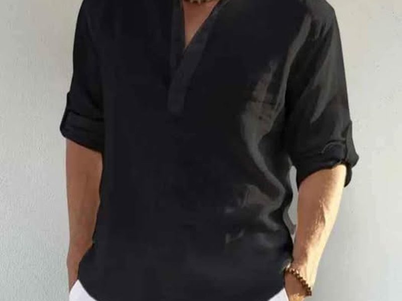 Chemise castel en coton et lin