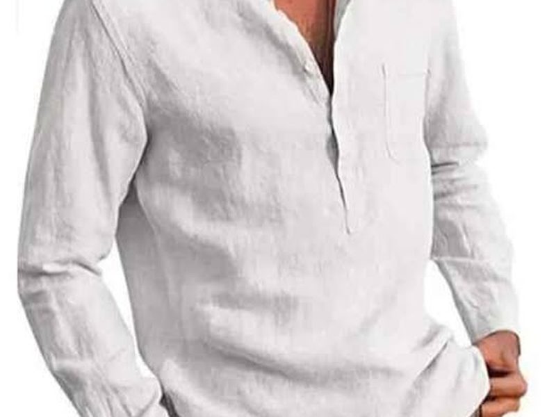 Chemise casual en lin et coton